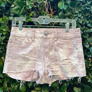 American Eagle Outfitters Hi-Rise Shortie Acid Wash Stretch Denim Shorts Size 6